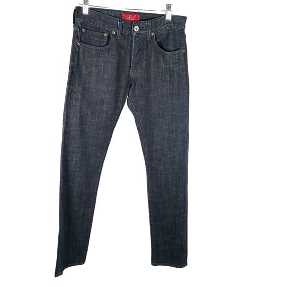 Lucky Brand 121 Heritage Slim Jeans Mens 28x32 Dark Wash Denim Mid Rise - Picture 1 of 16